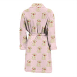 Golden Retriever Pattern Print Design 02 Men's Bathrobe