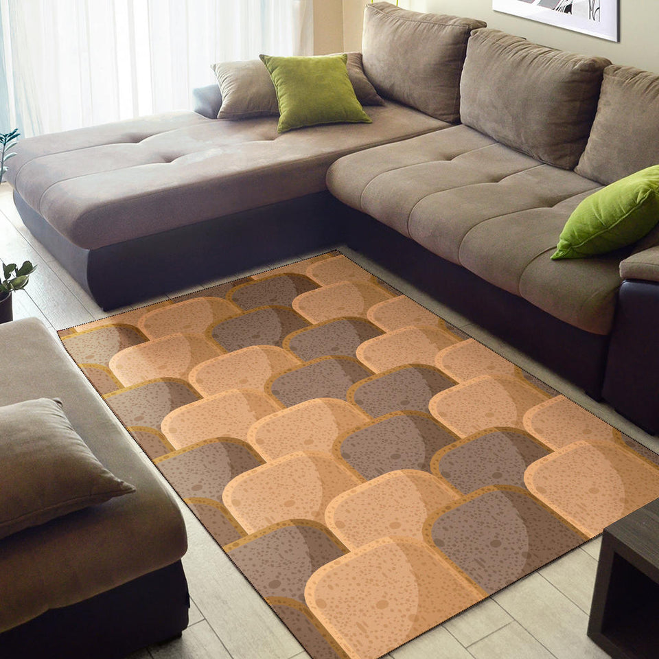 Bread Toast Pattern Print Design 04 Area Rug