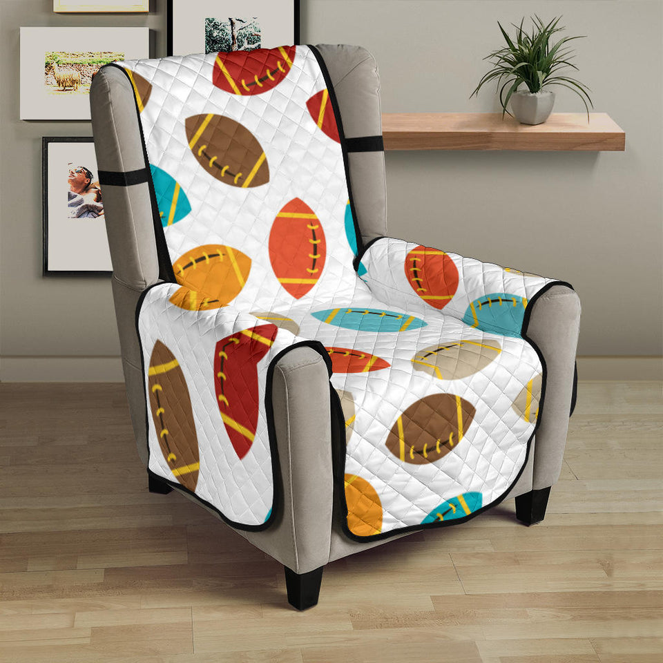 Colorful american football ball pattern Chair Cover Protector