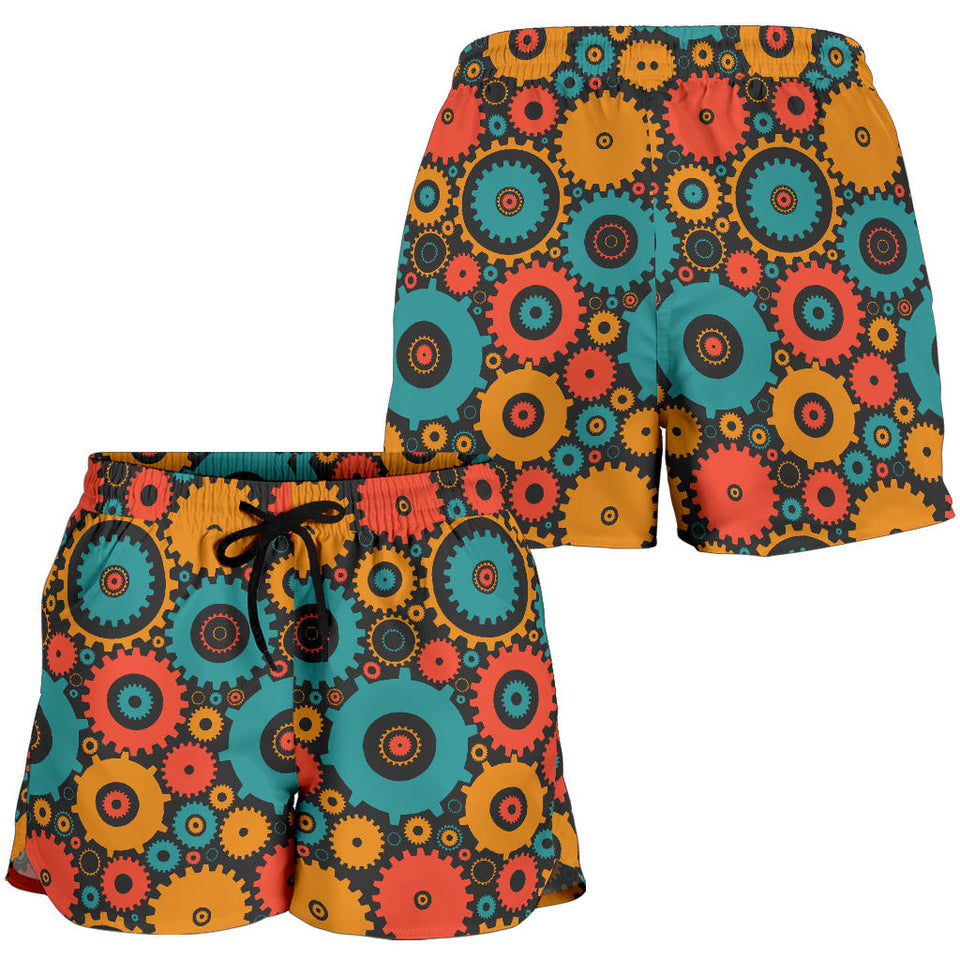 Gear Pattern Print Design 01 Women Shorts