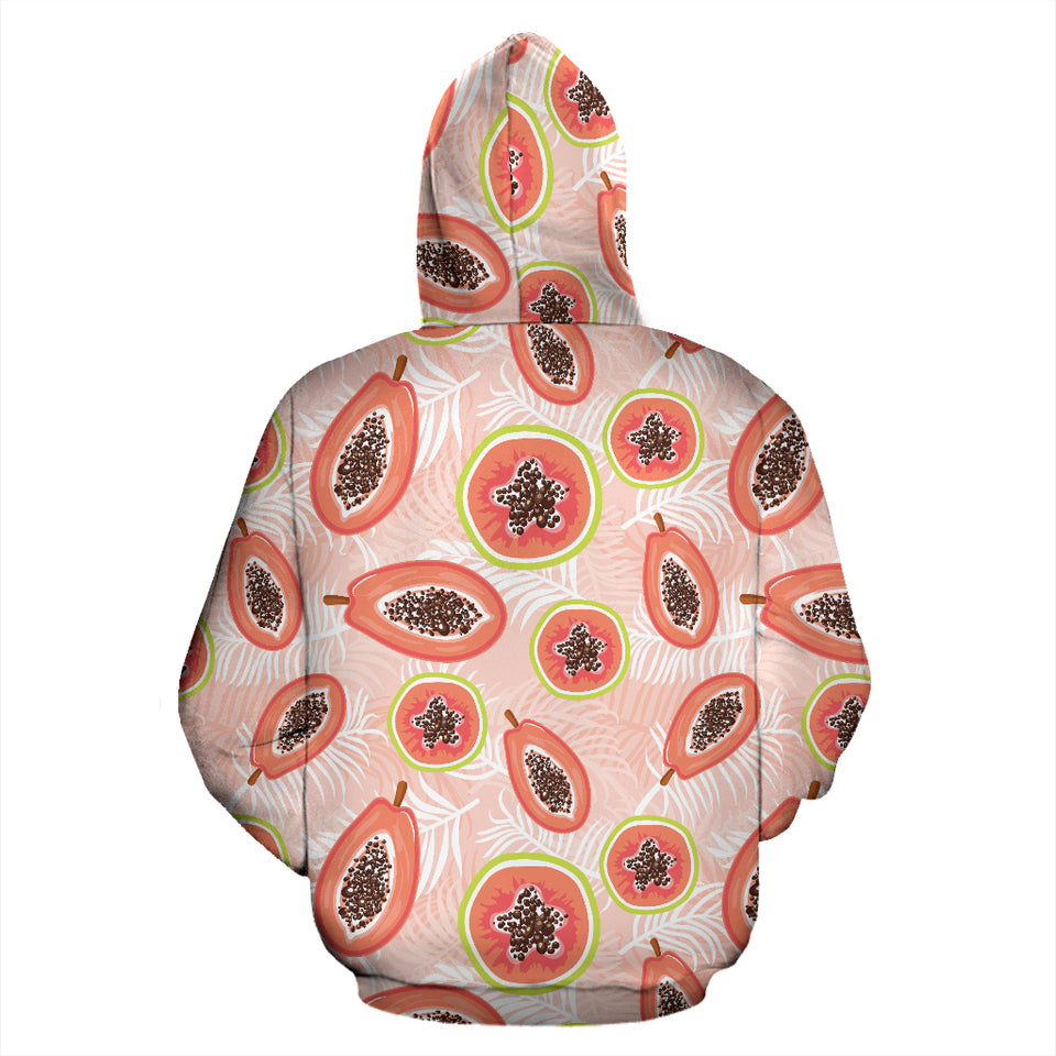 Papaya Leaves Pattern Zip Up Hoodie