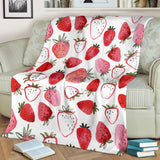 Watercolor Hand Drawn Beautiful Strawberry Pattern Premium Blanket