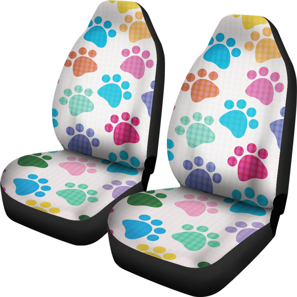 Dog Paws Pattern Print Design 01 Universal Fit Car Seat Covers