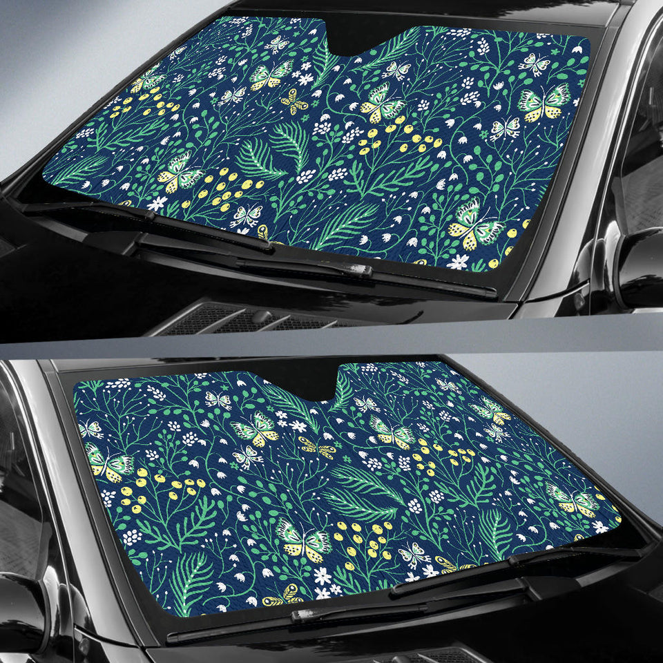Butterfly Leaves Pattern Car Sun Shade