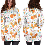 Cute Tribal Fox Pattern Women'S Hoodie Dress