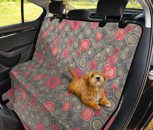 Red Gold Sakura Cherry Blossom Gray Background Dog Car Seat Covers