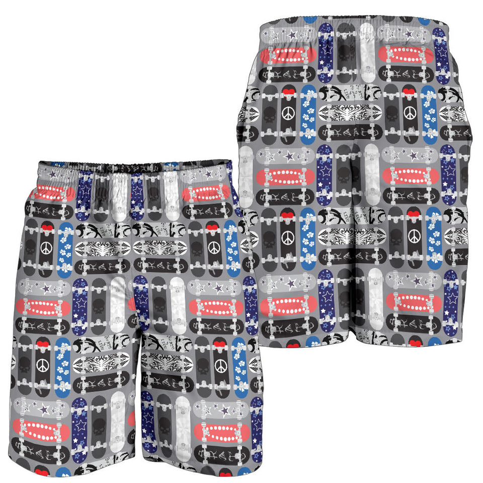 Skate Board Pattern Print Design 04 Men Shorts