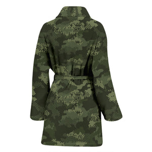 Digital Green Camo Camouflage Pattern Women'S Bathrobe