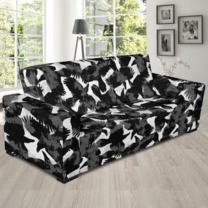 Crow Illustration Pattern Sofa Slipcover