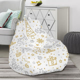 Christmas Tree Christmas Element Silver Gold Pattern Bean Bag Cover