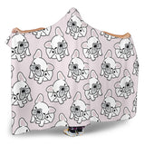 Cute French Bulldog Pattern Hooded Blanket