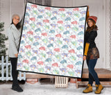 Hippopotamus Pattern Print Design 03 Premium Quilt