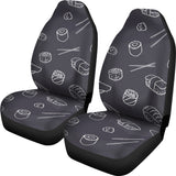 Sushi Pattern Black Background  Universal Fit Car Seat Covers