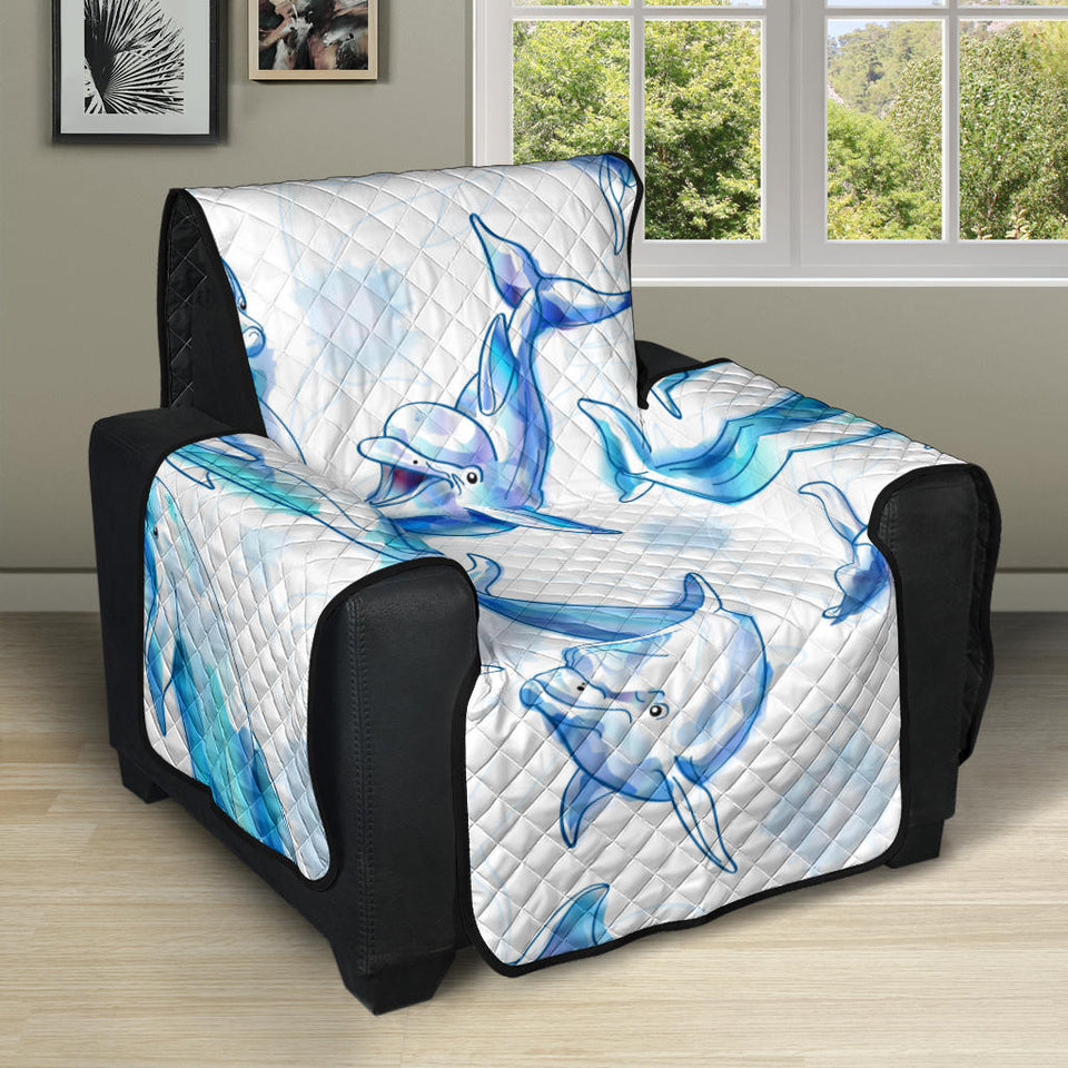 Watercolor dolphin pattern Recliner Cover Protector