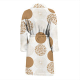 Gold Texture Mushroom Pattern Men'S Bathrobe