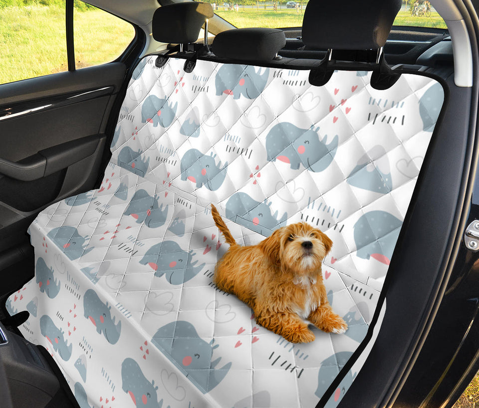 Cute Rhino Heart Pattern Dog Car Seat Covers