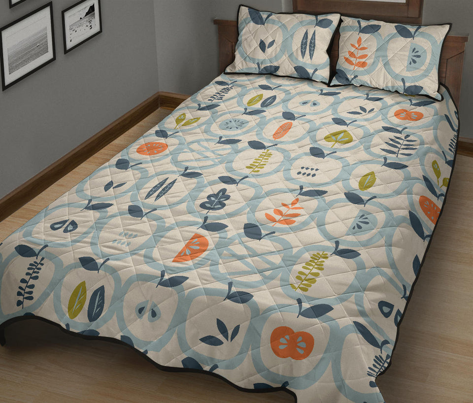 apples leaves pattern Quilt Bed Set