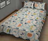 apples leaves pattern Quilt Bed Set