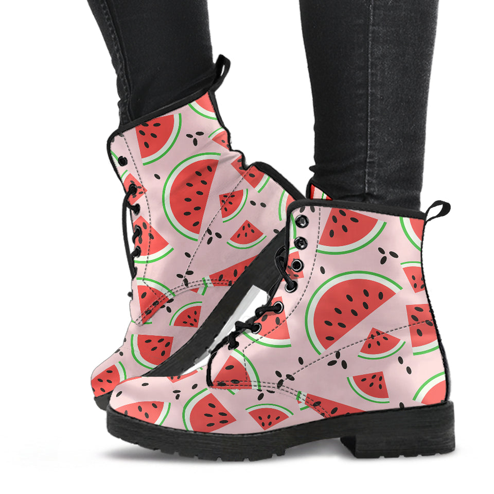 Watermelon Pattern Leather Boots