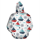 Cute Color Paper Sailboat Pattern Zip Up Hoodie