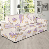 Cakes Pies Tarts Muffins And Eclairs Purple Blueberry Topping Pattern Sofa Slipcover