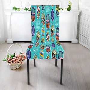 Surfboard Pattern Print Design 05 Dining Chair Slipcover