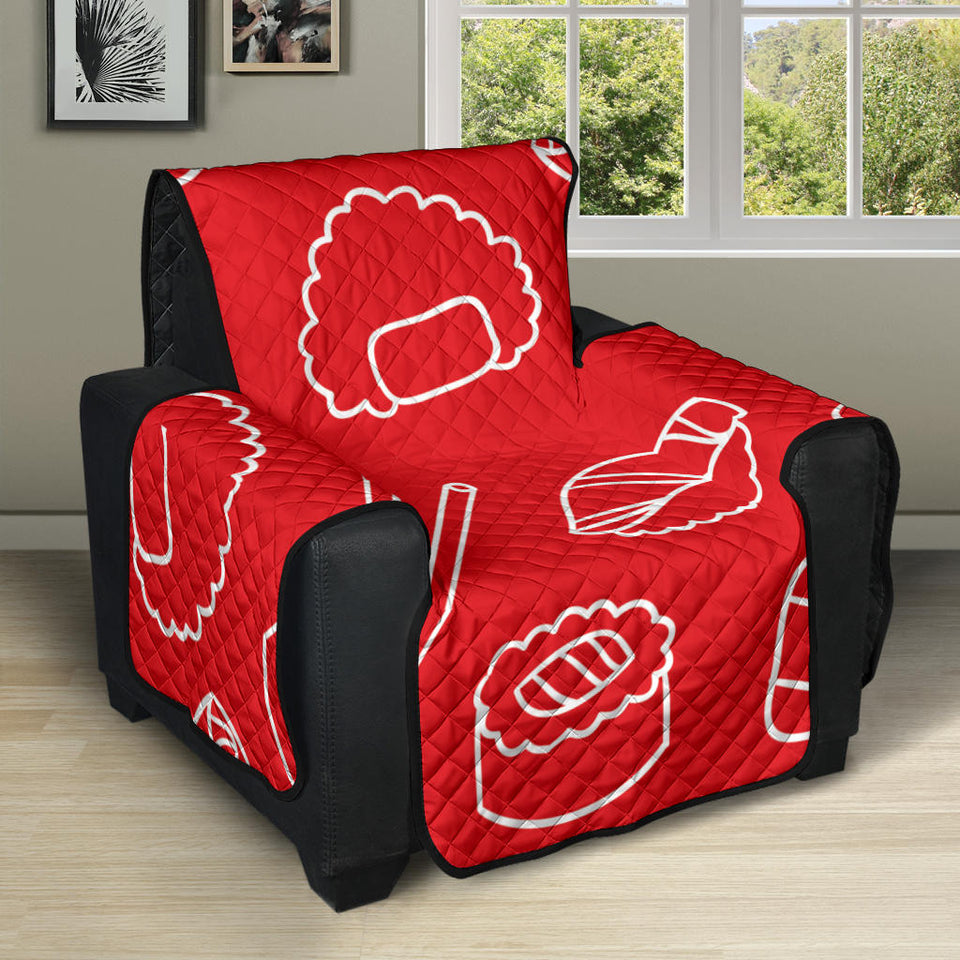 sushi pattern red background Recliner Cover Protector