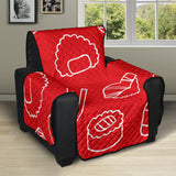 sushi pattern red background Recliner Cover Protector