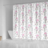 Cute Poodle Dog Star Pattern Shower Curtain Fulfilled In US