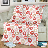 Lips Pattern Print Design 04 Premium Blanket