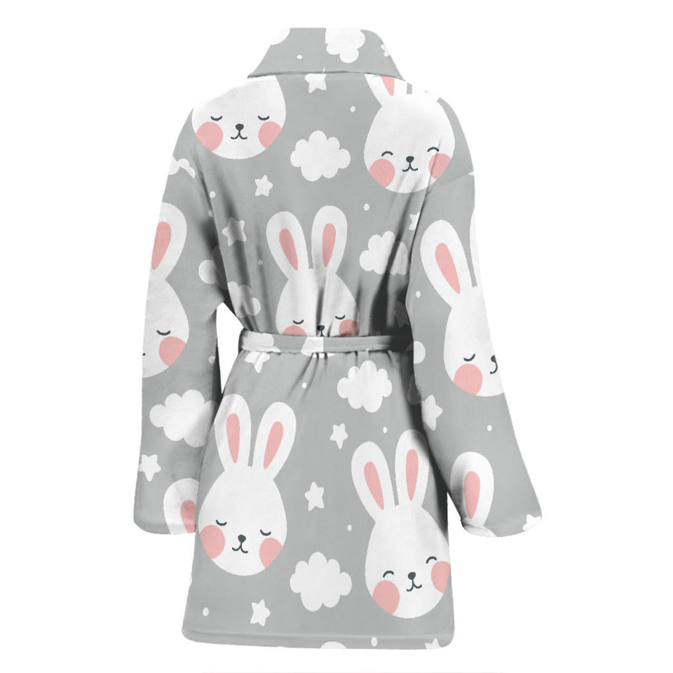 Rabbit Cloud Pattern Women'S Bathrobe