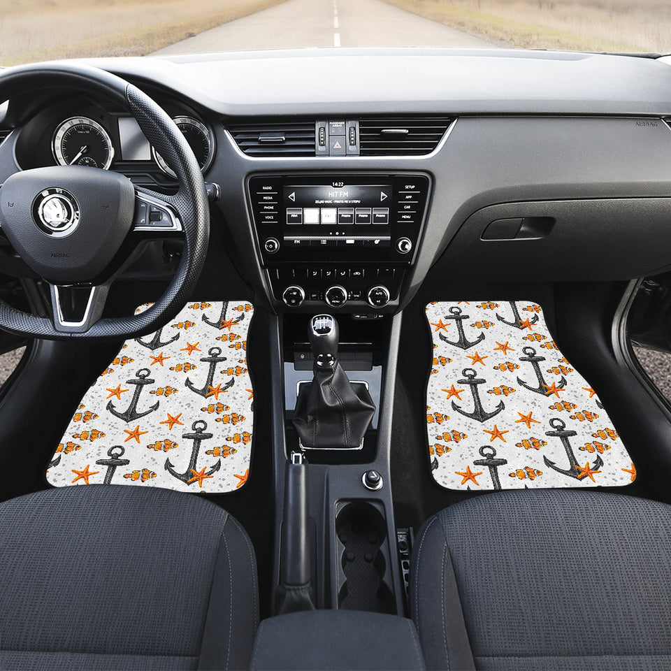 Clown Fish Pattern Print Design 02 Front and Back Car Mats