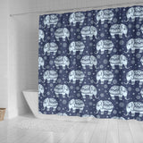 Elephant Tribal Design Pattern Shower Curtain Fulfilled In US