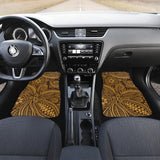 Cocoa Beans Tribal Polynesian Pattern Background Front And Back Car Mats
