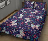 Colorful butterfly flower pattern.eps Quilt Bed Set