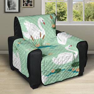 White swan lake pattern Recliner Cover Protector