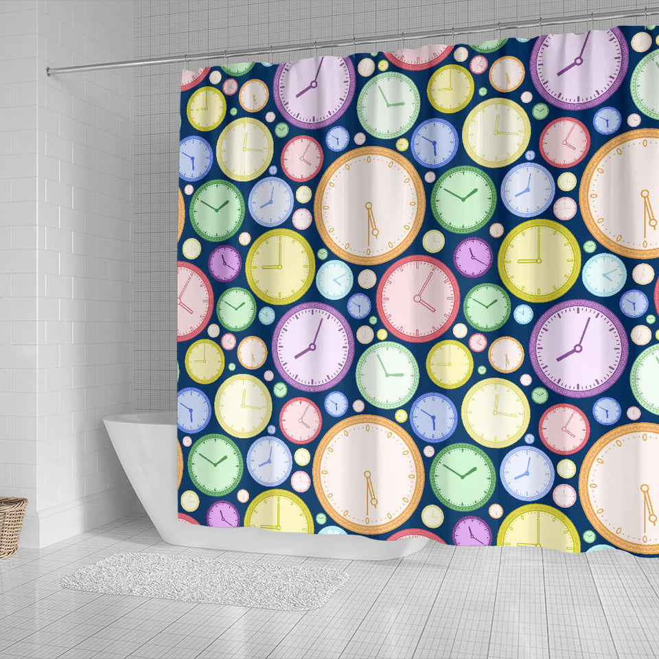 Colorful Clock Background Shower Curtain Fulfilled In US