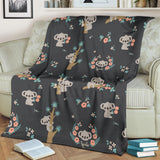 Cute Koala Pattern Premium Blanket