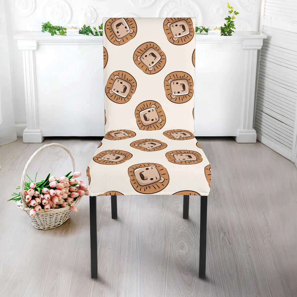 Lion Pattern Print Design 01 Dining Chair Slipcover