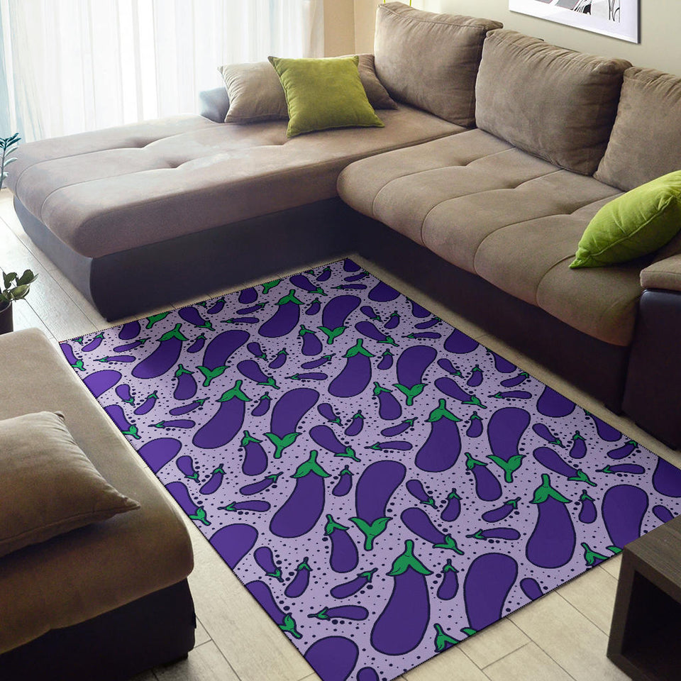 Eggplant Pattern Print Design 03 Area Rug