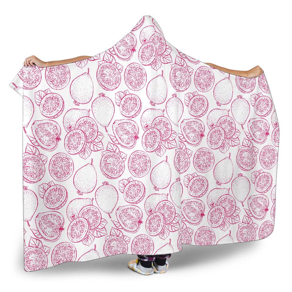 Sketch Guava Pattern Hooded Blanket
