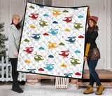 Colorful Helicopter Pattern Premium Quilt
