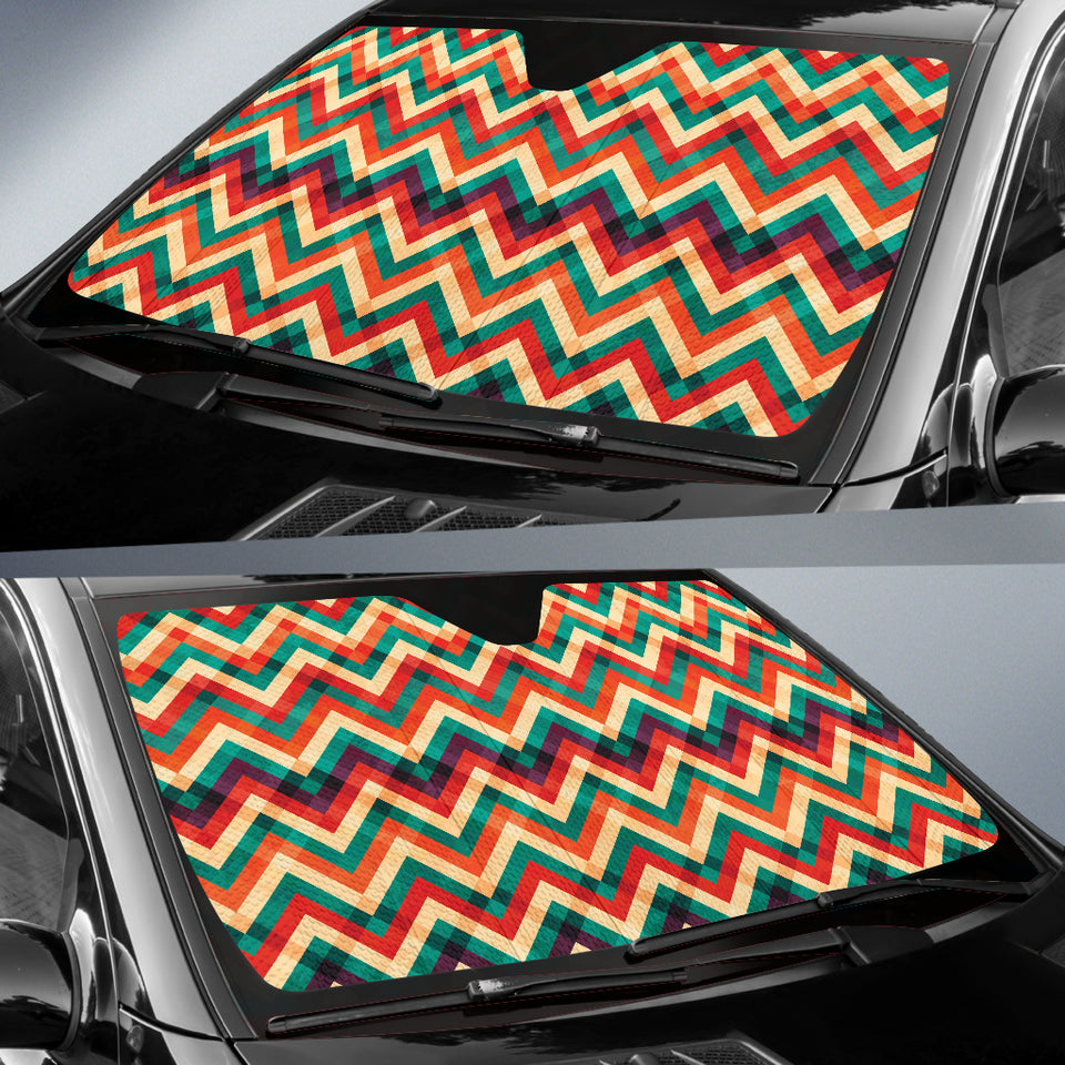 Zigzag  Chevron Colorful Pattern Car Sun Shade