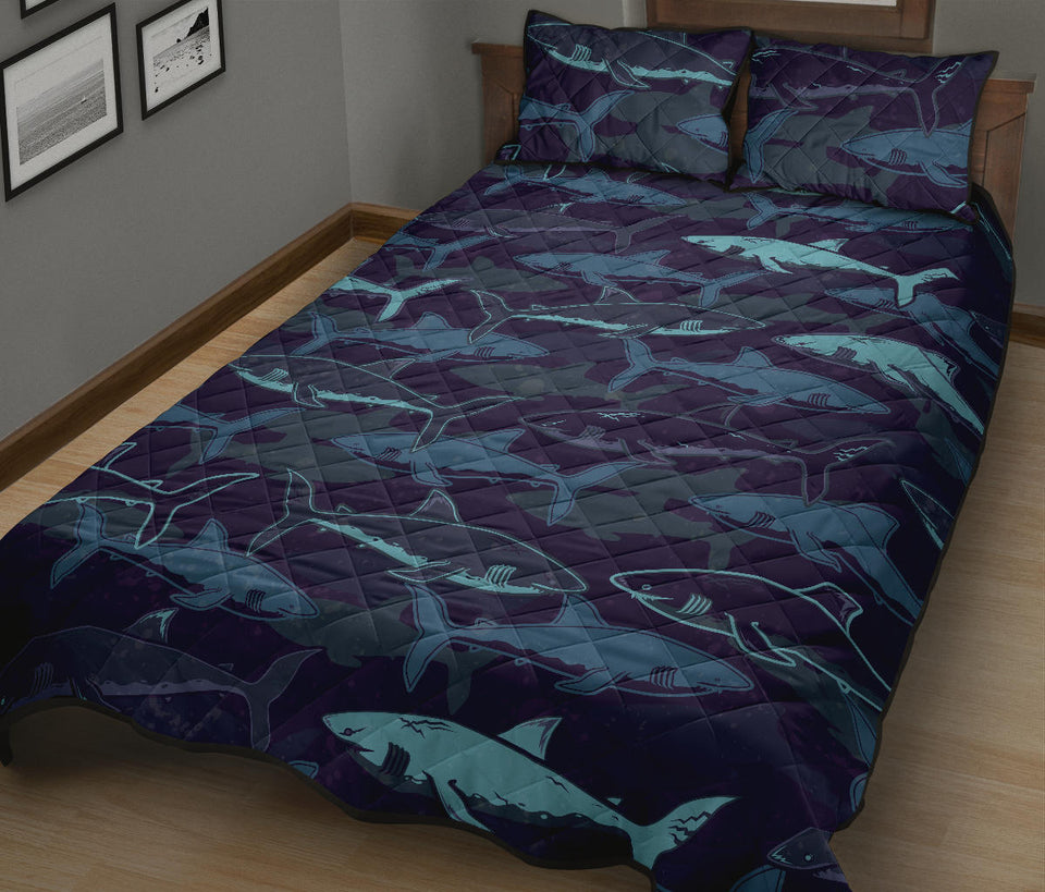 Shark pattern Quilt Bed Set