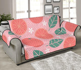 Grapefruit leaves flower pink background Sofa Cover Protector