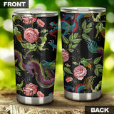 Dragons Flower Pattern Tumbler