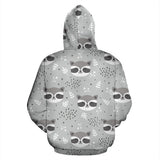 Cute Raccoons Leaves Dot Zip Up Hoodie