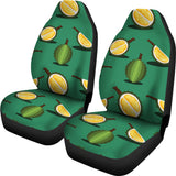 Durian Pattern Green Background Universal Fit Car Seat Covers