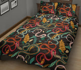 Colorful snake plant pattern Quilt Bed Set