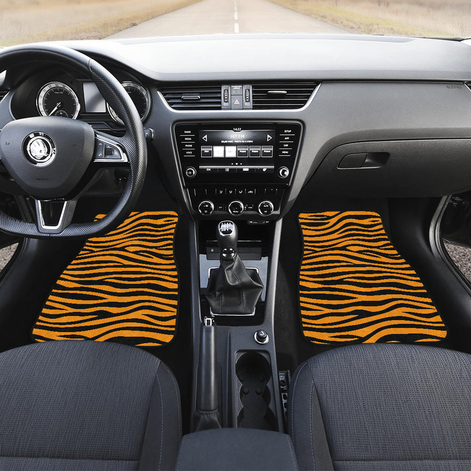Bengal Tigers Skin Print Pattern Background Front And Back Car Mats